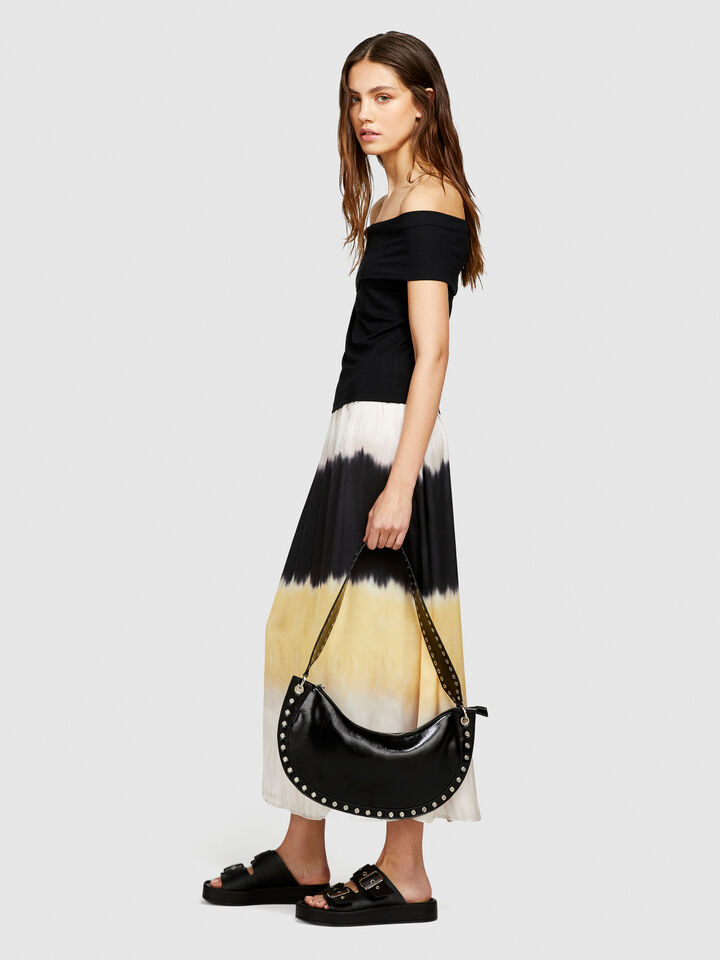 Bare shoulder t-shirt - women's short sleeve t-shirts - Black | Sisley image number 2